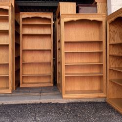 Set of 4 Riley Holliday Oak Bookcase Storage Display Shelving