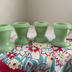 Antique Fire King Jadeite Double Egg Bowls 