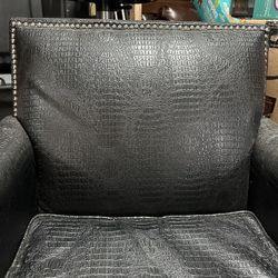 Black crocodile armchair