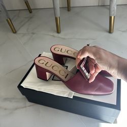 Gucci Women Heel Size 7 Authentic With Box And Dust Bag  