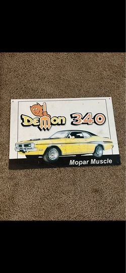 Demon 340 metal sign