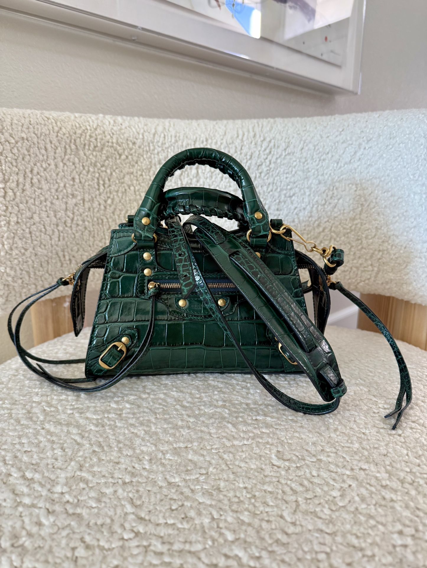 Balenciaga Neo Classic City Nano Croc Effect Leather Tote