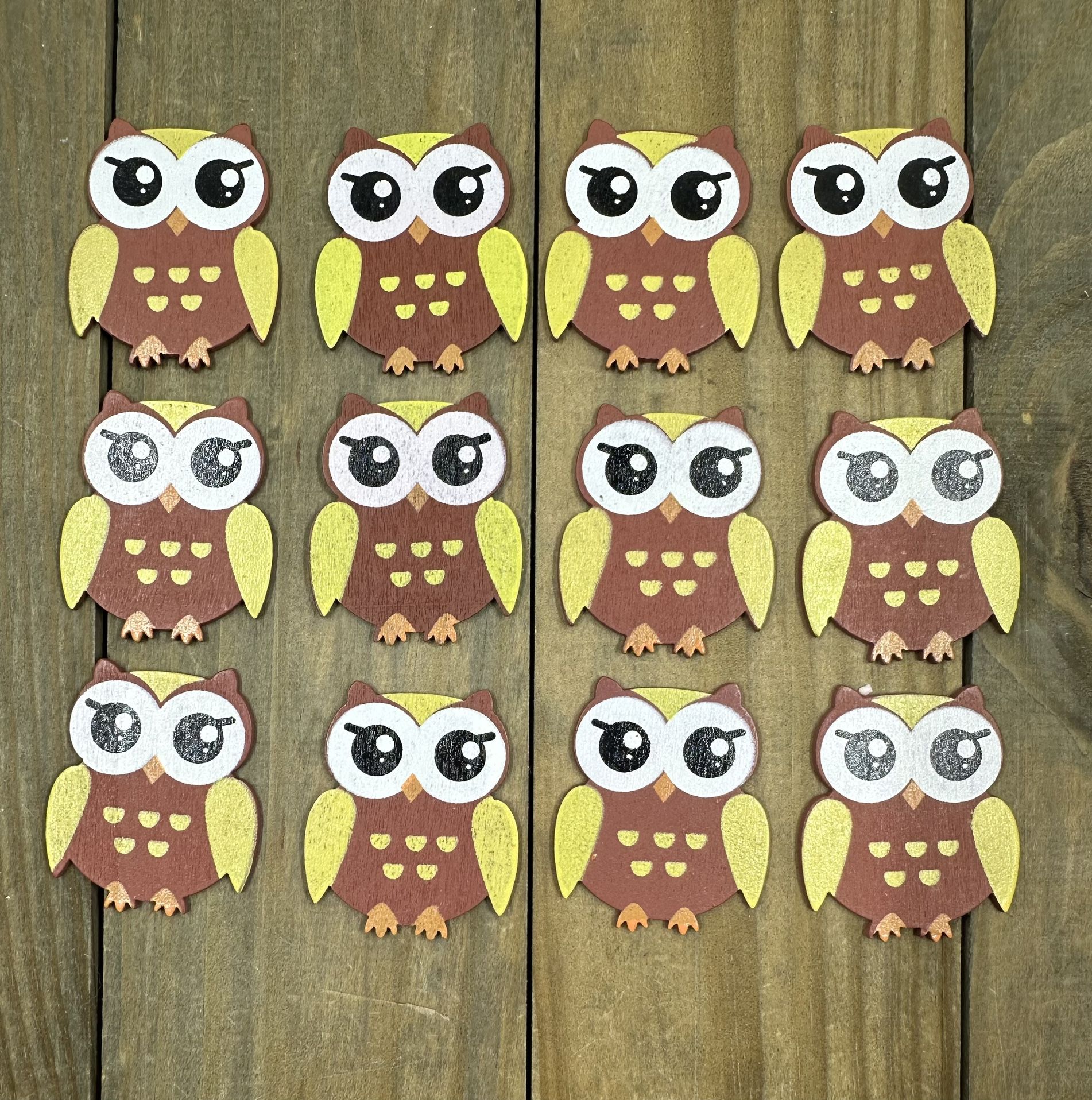 Owls small wood 12 Pcs party favor craft supply for decorations 