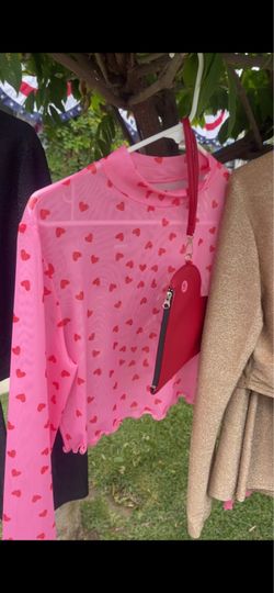 Pink heart crop top
