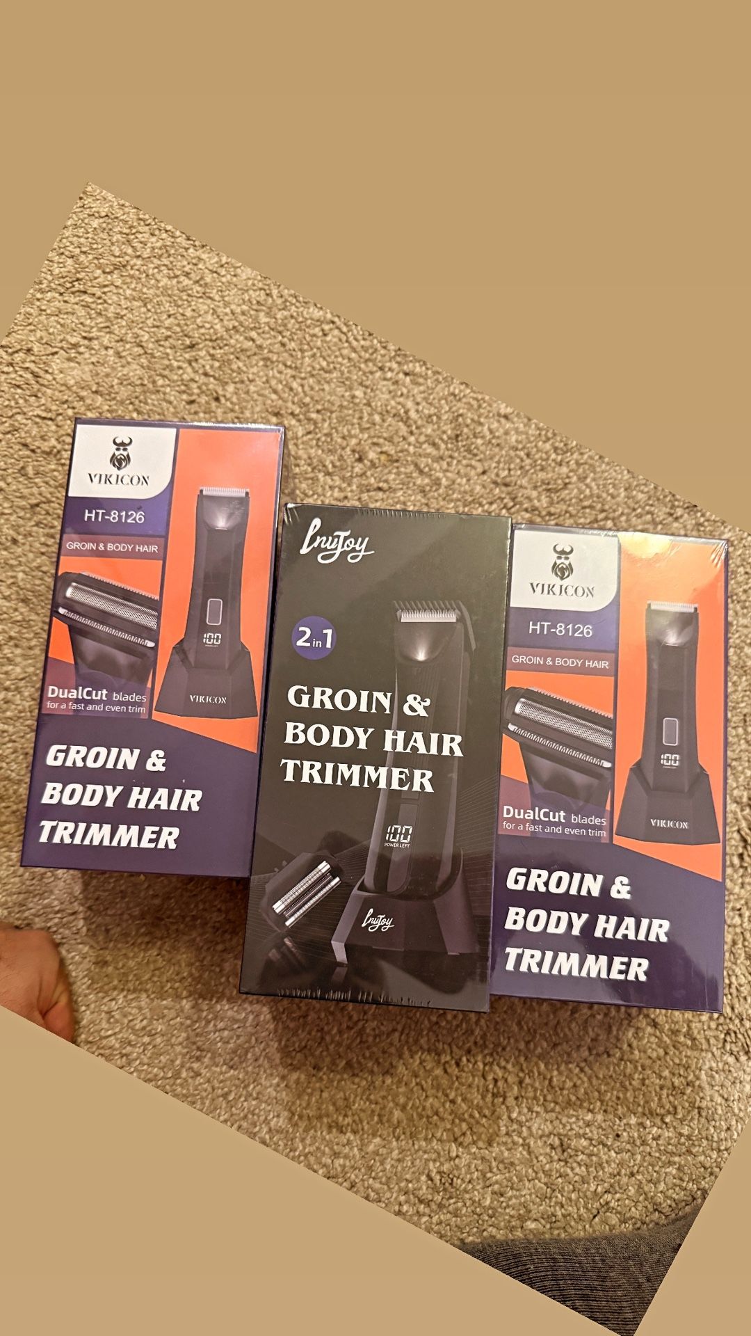 2-in-1 Manscape Body Trimmer&Shavers for Men, Ball Shaver w/Dual-Head Trimmer&Foil Blades, Waterproof Groomer w/Light for Pubic, Groin, Back, Electri