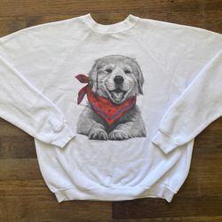 Vintage 90s Golden Retriever Puppy Crewneck
