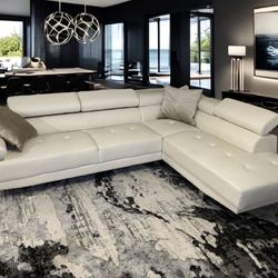 New White Sectional Sofa Couch 