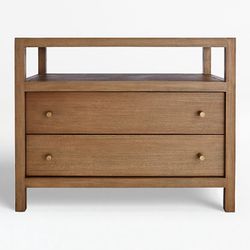 Crate & Barrel Keane Driftwood Charging Night Stands