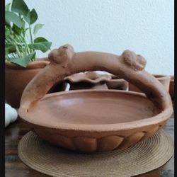 Super Gorgeous Vintage Rustic Antique Style Terracotta Clay Bascket Planter.