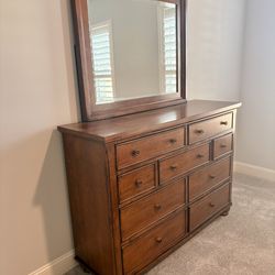 Wood Dresser with Mirror