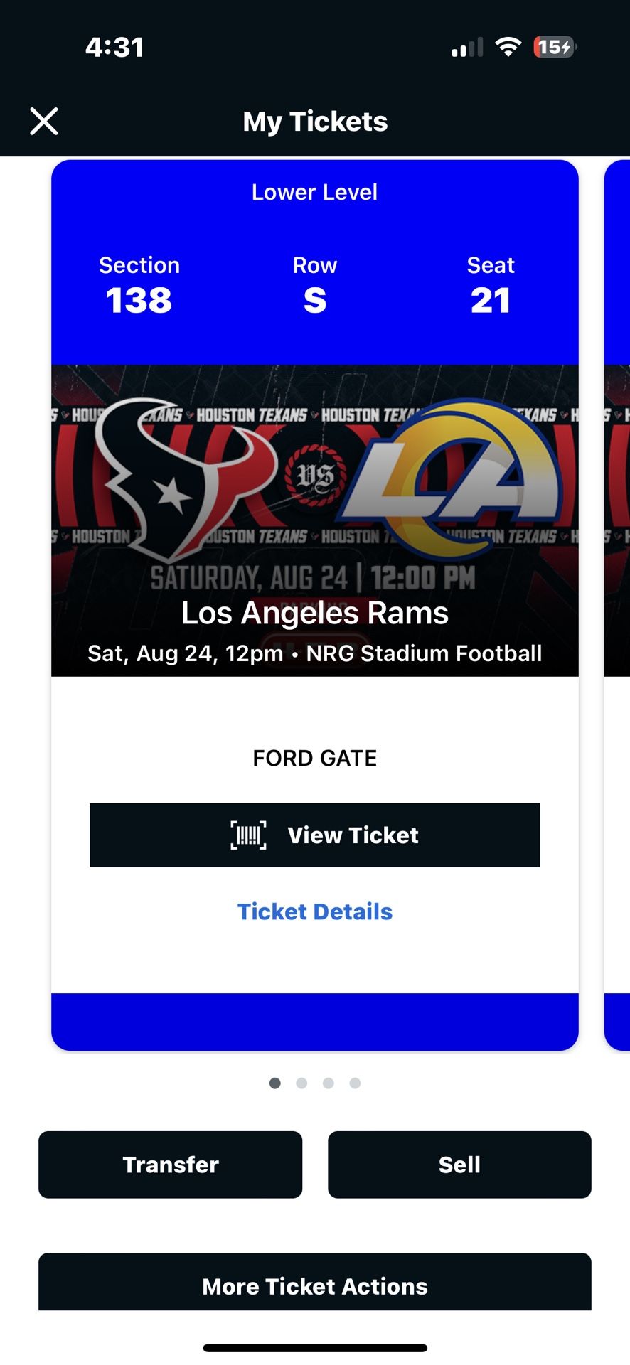 4 Tickets, 2 Parking Passes