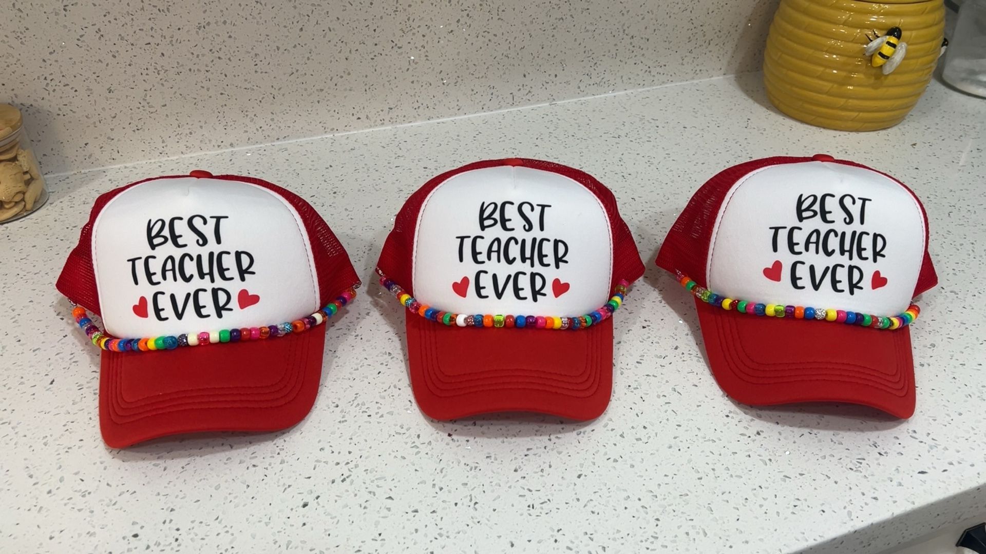Teacher Appreciation Hats With Beaded Chain