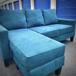 Teal Modern Reversible Sectional Sofa