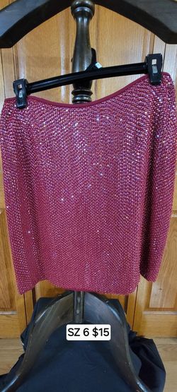 Womens Red Blingy Skirt Size 6