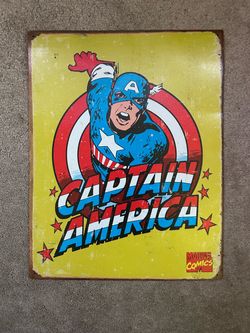 Marvel Comics Captain America Metal Tin Sign