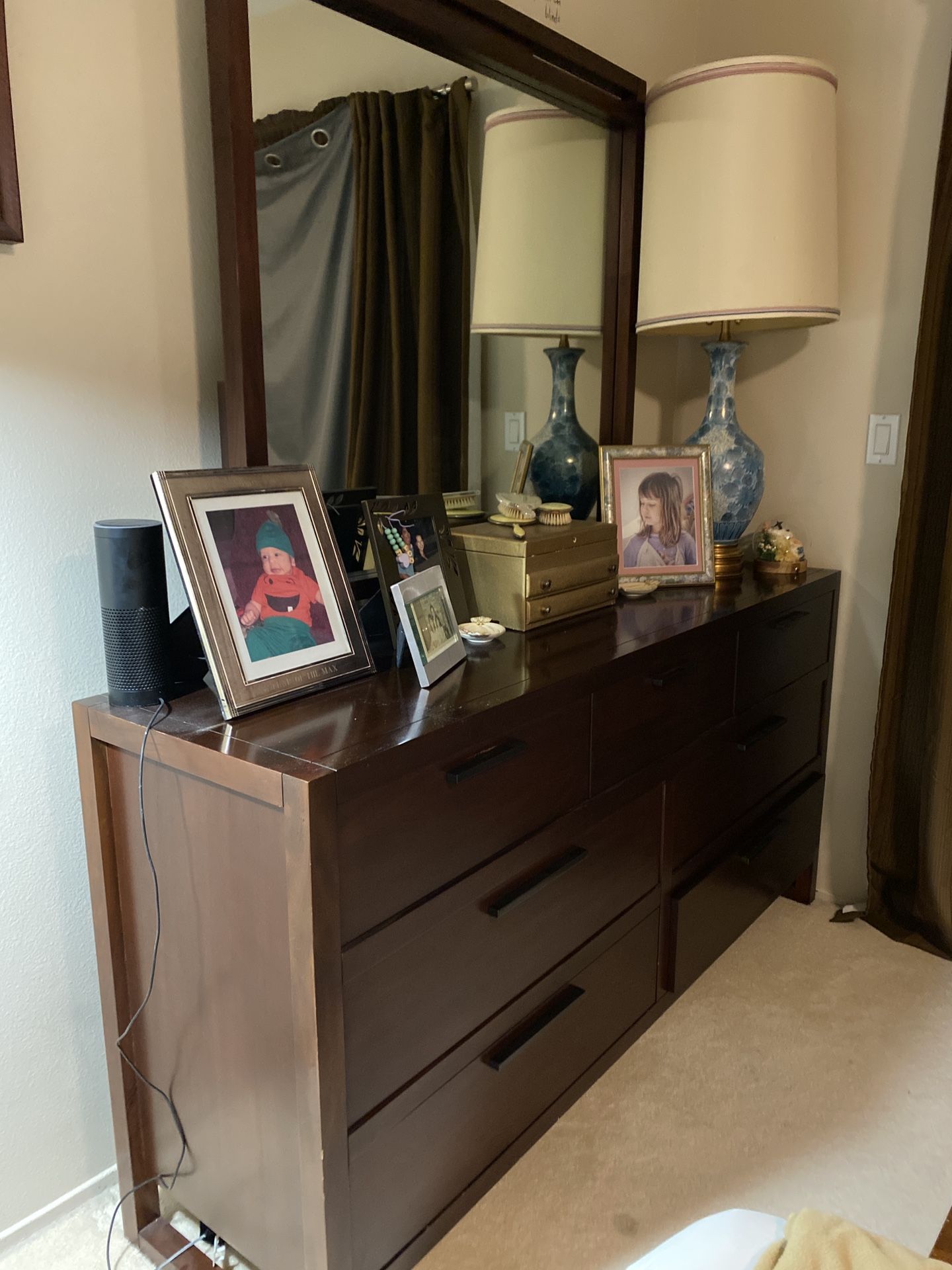 Solid Wood Dresser and Mirror