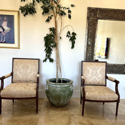 Vintage Italian Louis Square Back Armchairs