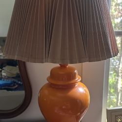 Gorgeous Vintage Orange Glazed Ginger Jar Lamp