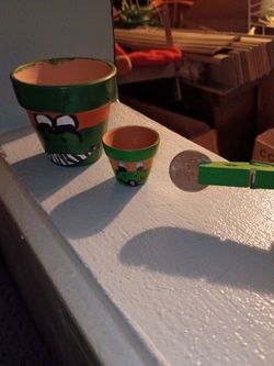 Hand-Painted Gator Terra Cotta Pots Set of 2