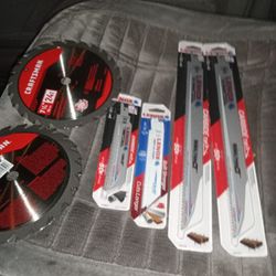 So There's Brand New Sawzall Blades One Pack Is Laser Cut Carbon Tip There's Three Of Them In There They're 35 Bucks New And Then The Other Ones Are J