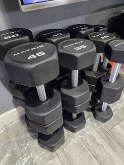 Dumbbells  5-50 Lbs. Matrix Premium Urethane  READ BELOW. FIRM PRICE