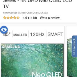 SAMSUNG 85 INCH SMART TV 