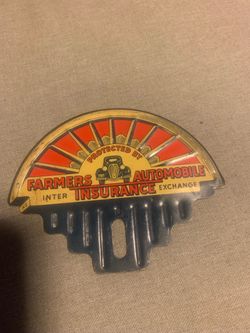 Vintage Farmers Insurance License Plate Topper
