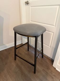 Backless Counter Stool with Upholstered Seat