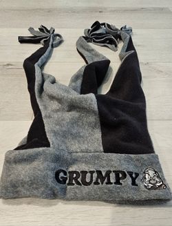 NEW - Disneyland Resort Grumpy Fleece Jester Hat Gray Black Tassel Beanie
