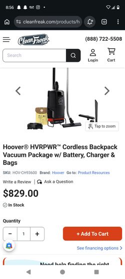 Hoover HVRPWR Cordless Backpack Vacuum Package