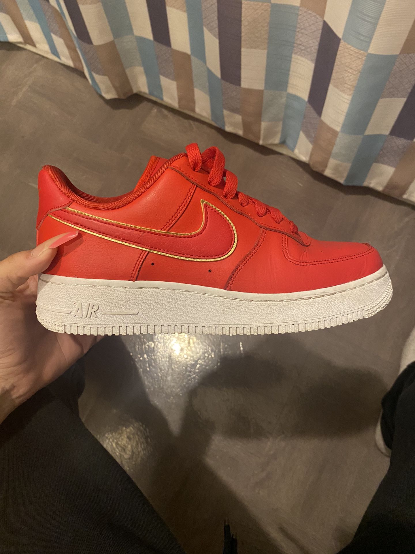 Nike Air Force 1 Low ‘Red Gold Swoosh’ Sneakers Size 8 Men’s