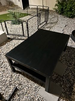 Black Coffee Table with Lower Shelf