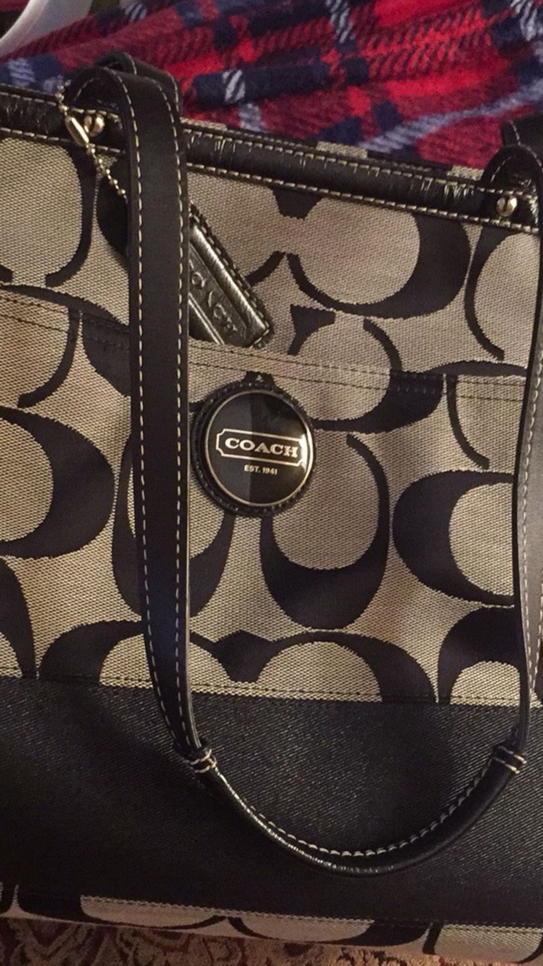 Black And Silver Coach Travel Bag