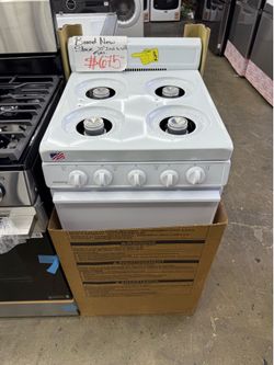 brand new Holidays white 4 burner range stove 20 inches