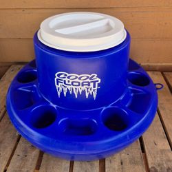 Cool Float Plastic Cooler Blue 18 Can Capacity 6 Holders Lake Pool Floating BeerCool Float Plastic Cooler Blue 18 Can Capacity 6 Holders Lake Pool Flo