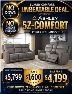 Ashley 5Z-Comfort power recliner 2pc sofa loveseat special