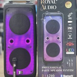 Rechargeable Dual 10” Speakers|Free 2x Wireless Mics