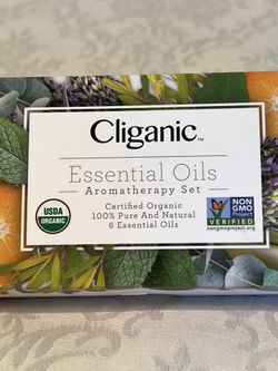 CLIGANIC 6 ORGANIC ESSENTIAL OILS SET ~ 5 ML EACH ~ NEW 