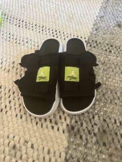 Jordan Flight Slides Black White Volt