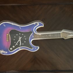 Neon Light Guitar Clock