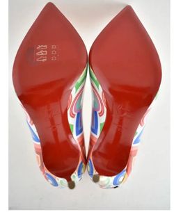 Christian Louboutin Multicolor Print Pointed-Toe Heels