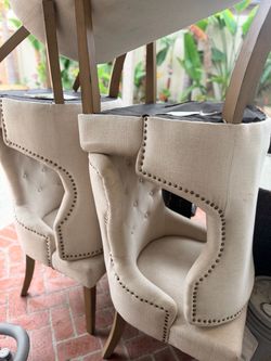 Tufted Wingback Dining Chairs Set of 7