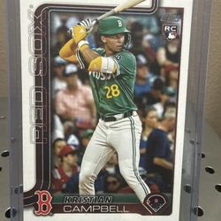 Kristian Campbell 2025 Topps Update Series (RC,SP) Rookie Companion Card #CC3-1
