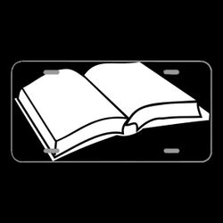 License Plate Novelty Car Front Book Open Empty Read Library Study