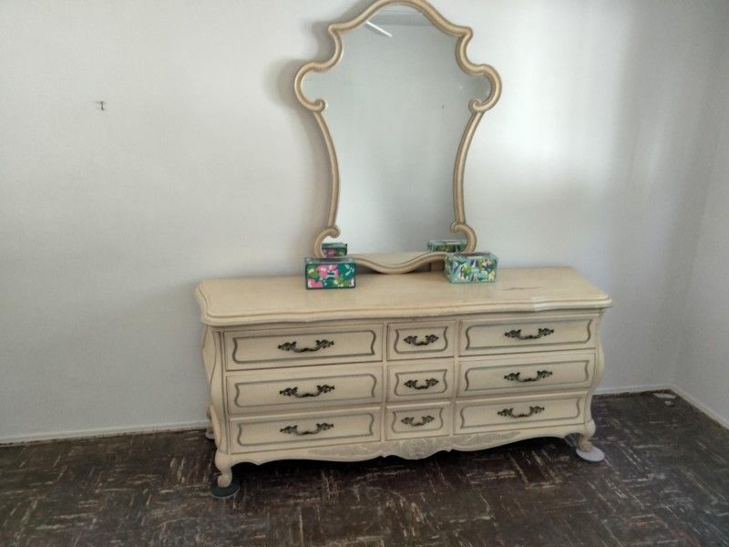 French Provincial style dresser and armoire