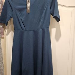 Allegra K 1950s Vintage Dresses for Women's V Neck Half Sleeve Swing Dress with Pockets