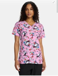 NWT pink Dr.Seuss scrub top size small