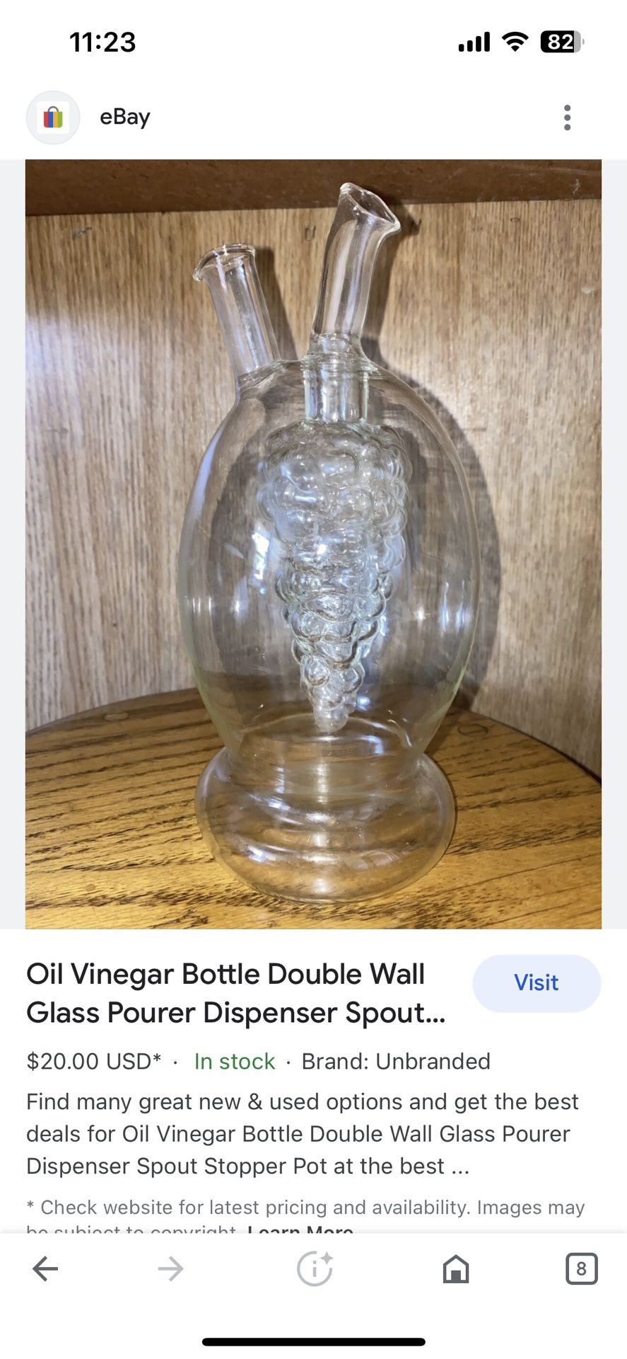 Vinegar And Oil Decanter-$12.00