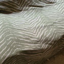 Green Tan Cream Zebra Designer Upholstery Woven Fabric 8yds
