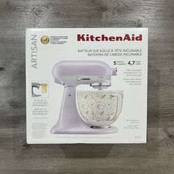 KitchenAid Artisan Series 5-Quart Tilt-Head Stand Mixer, Wildflower with Ceramic Bowl, Flat Beater, Dough Hook, Whip